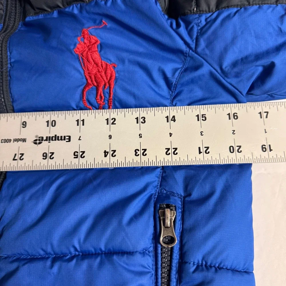Kids Polo Ralph Lauren Puffer Jacket Blue Black Red Logo Size‎ 7